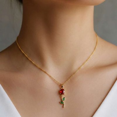 Crimson Rose Necklace-1 Crimson Rose Necklace