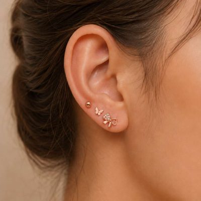 Rose Gold Trio Stud Collection-2 Rose Gold Trio Stud Collection
