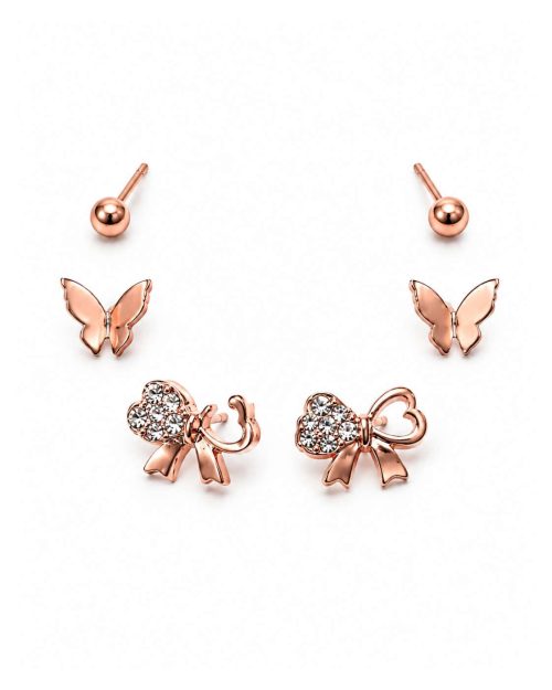 Rose Gold Trio Stud Collection-3 Rose Gold Trio Stud Collection